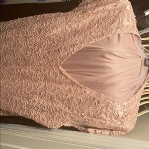Long pink dress.